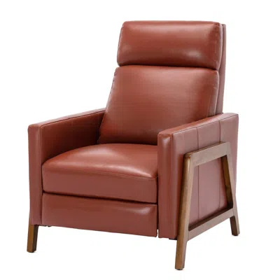 Comfort Pointe Reed Leather Push Back Recliner - Caramel In Brown