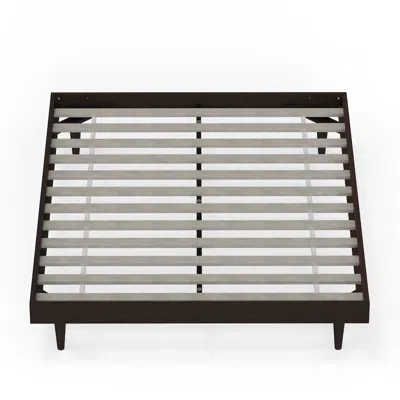 Comfort Pointe Sachse Queen Solid Wood Platform Bed Frame Walnut