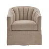 Comfort Pointe Sanibel Skirted Swivel Accent Chair In Neutral