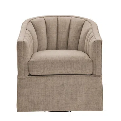 Comfort Pointe Sanibel Skirted Swivel Accent Chair In Neutral