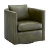 Comfort Pointe Sheldon Fern Green Faux Leather Swivel Barrel Chair In Green