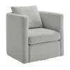 Comfort Pointe Sheldon Grey Performance Fabric Swivel Barrel Chair In Gray