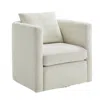Comfort Pointe Sheldon Ivory Performance Fabric Swivel Barrel Chair