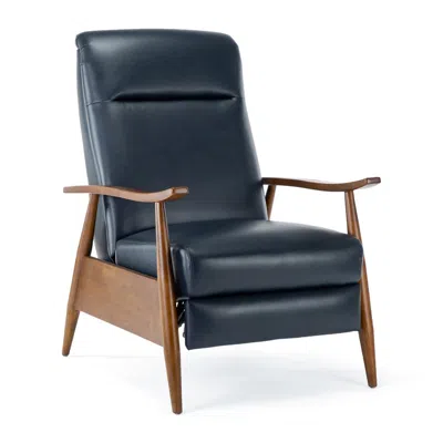 Comfort Pointe Solaris Wood Arm Push Back Recliner - Midnight Blue