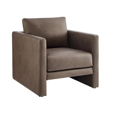 Comfort Pointe Tybee Espresso Faux Leather Arm Chair In Brown