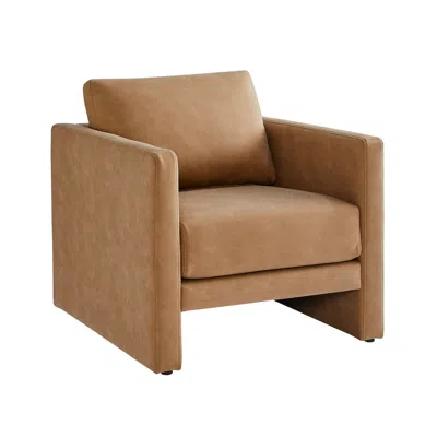 Comfort Pointe Tybee Honey Brown Faux Leather Arm Chair