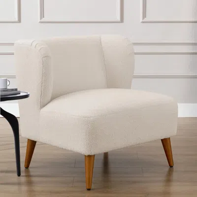 Comfort Pointe Vesper Boucle Accent Chair - Milky White In Neutral