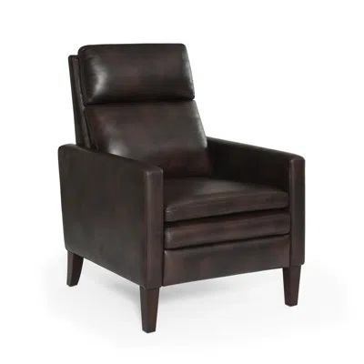 Comfort Pointe Vicente Burnished Brown Faux Leather Push Back Recliner In Animal Print
