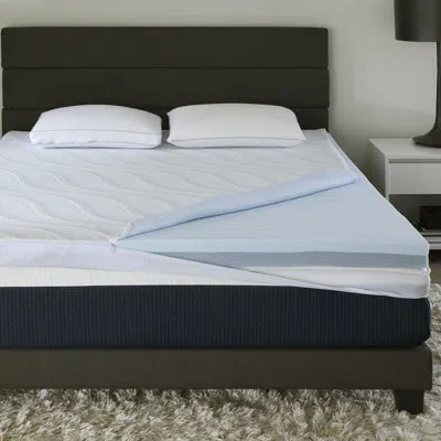 Comfort Tech 3” Dual Comfort Foam Mattress Topper In Blue