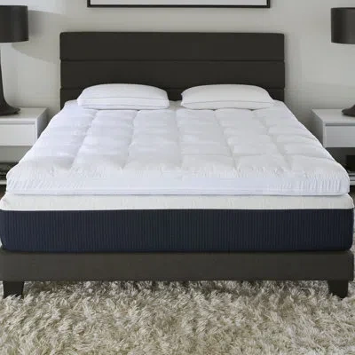 Comfort Tech 3 Foam + Fiber Mattress Topper Featuring Serene Foam In Blue