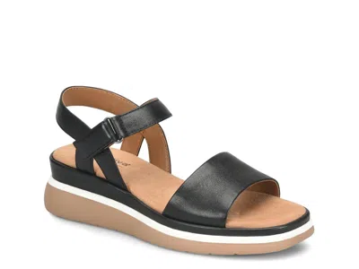 Comfortiva Ash Wedge Sandal In Black