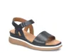 Comfortiva Ash Ankle Strap Platform Wedge Sandal In Black