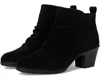 Comfortiva Brandy Boots Women's Black Suede Block Heel Ankle Bootie Ver065 In Black