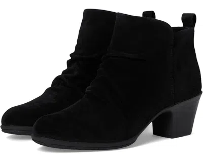 Comfortiva Brandy Boots Women's Black Suede Block Heel Ankle Bootie Ver065