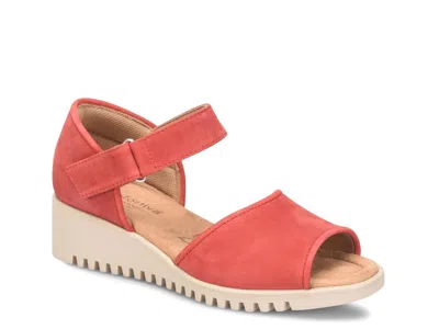 Comfortiva Daniella Wedge Sandal In Red