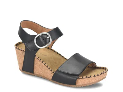 Comfortiva Eldorah Wedge Sandal In Black