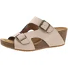 Comfortiva Emah Womens Memory Foam Leather Wedge Sandals In Pink