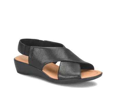 Comfortiva Emilee Wedge Sandal In Black