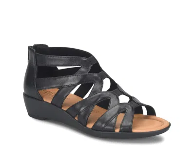 Comfortiva Eternia Wedge Sandal In Black