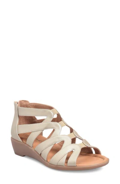 Comfortiva Eternia Wedge Sandal In Pale Gold