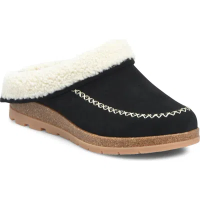 Comfortiva Lucy Genuine Shearling Slipper In Black