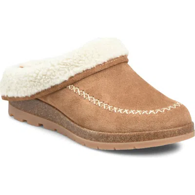 Comfortiva Lucy Genuine Shearling Slipper In Brown