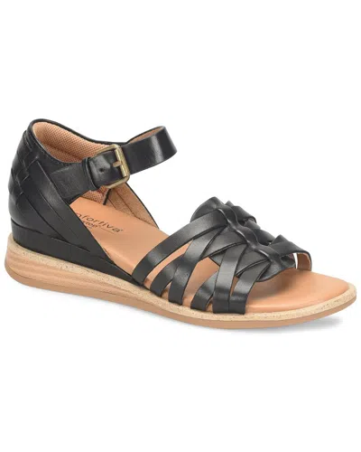 Comfortiva Marina Leather Sandal In Black