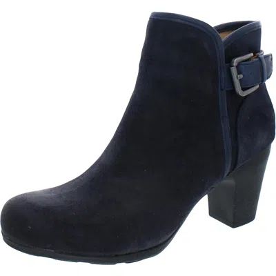 Comfortiva Namari Womens Suede Comfort Ankle Boots In Blue