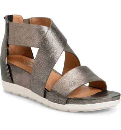 Comfortiva Pacifica Strappy Sandal In Anthracite Leather In Grey