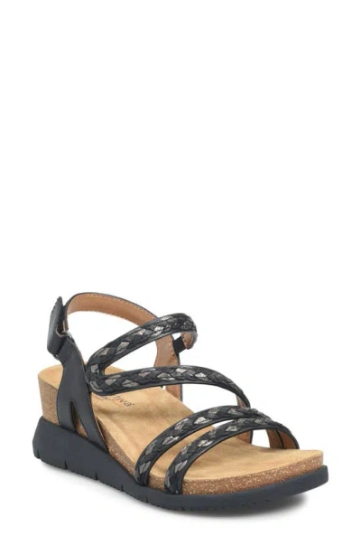 Comfortiva Silvia Wedge Sandal In Black Multi