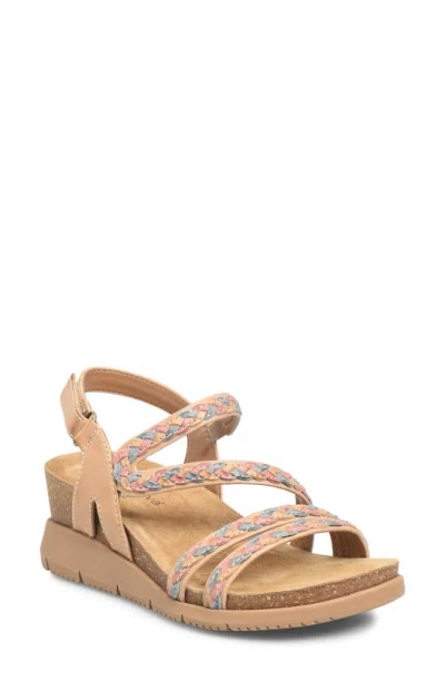 Comfortiva Silvia Wedge Sandal In New Caramel Multi