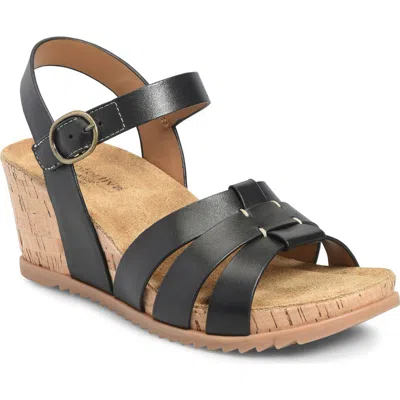 Comfortiva Taralyn Wedge Sandal In Black