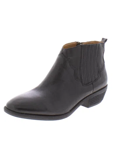 Comfortiva Virden Womens Leather Western Booties In Black