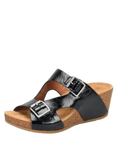 Comfortiva Women's Emah Wedge Sandals In Black Patent