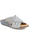 Comfortiva Gala Crisscross Slide Sandal In Grey