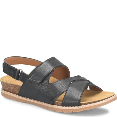 Comfortiva Women's Leather Arch Sandal In Black