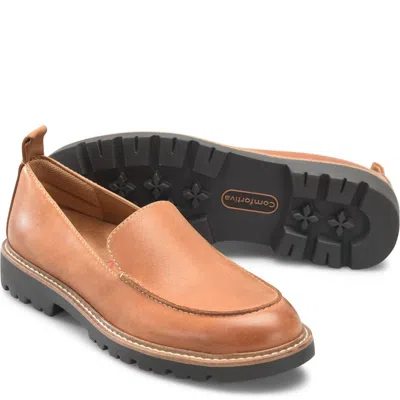 Comfortiva Women's Lindee Loafer In Luggage Tan In Animal Print