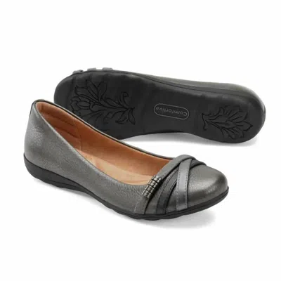 Comfortiva Women's Ranee Flats - Wide In Pewter In Gray