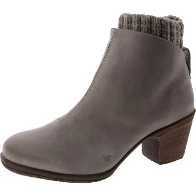 Comfortiva Womens Leather Zipper Ankle Boots In Grey