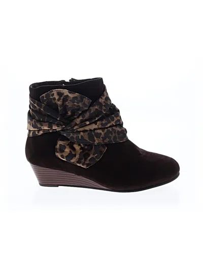 Pre-owned Comfortview Ankle Boots In Brown