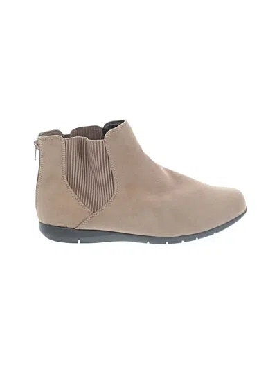 Pre-owned Comfortview Ankle Boots In Tan
