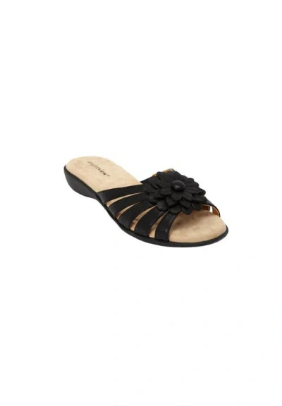 Comfortview The Abigail Slip On Sandal In Black