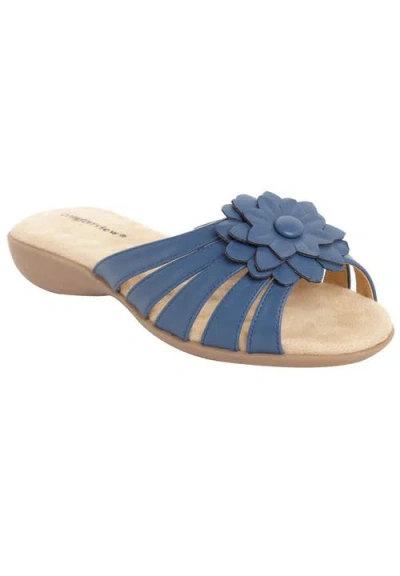 Comfortview The Abigail Slip On Sandal In Blue
