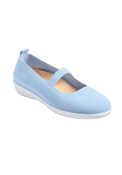 Comfortview The Alisha Orthotic Mary Jane Flat In Blue