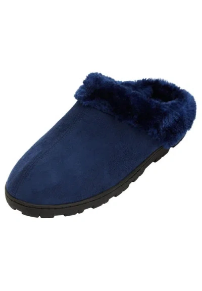 Comfortview The Andy Fur Clog Slipper In Blue
