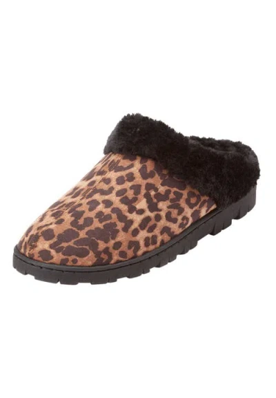 Comfortview The Andy Fur Clog Slipper In Brown