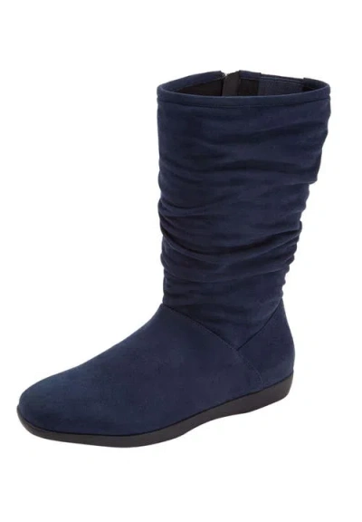 Comfortview The Aneela Wide Calf Boot In Blue