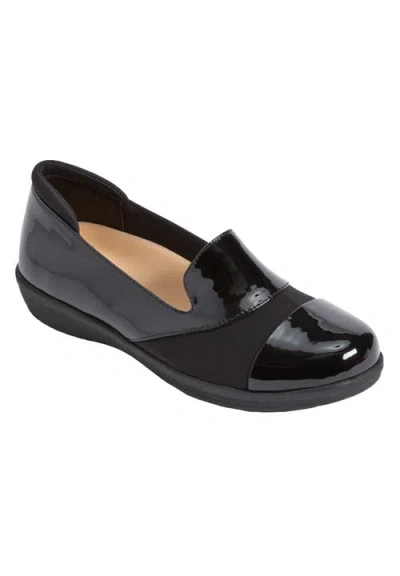 Comfortview The Annete Bunion Friendly Slip On Orthotic Flat In Black