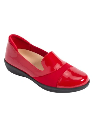 Comfortview The Annete Bunion Friendly Slip On Orthotic Flat In Red