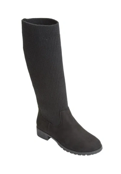 Comfortview The Antonella Tall Calf Boot In Black